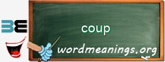 WordMeaning blackboard for coup